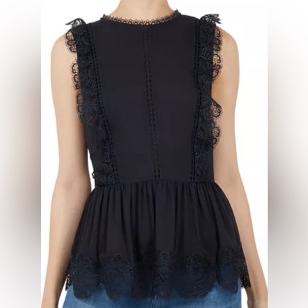 Ted Baker black  Lace Peplum Blouse